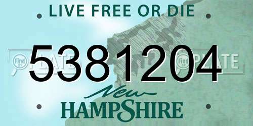 5381204 New Hampshire License Plate