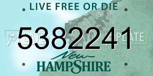 5382241 New Hampshire License Plate