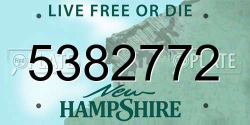 5382772 New Hampshire License Plate