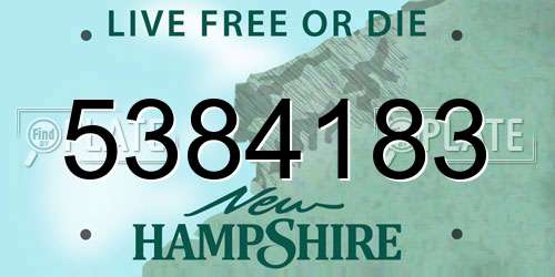 5384183 New Hampshire License Plate