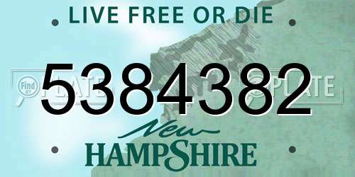 5384382 New Hampshire License Plate