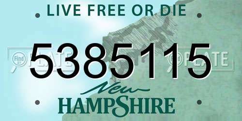 5385115 New Hampshire License Plate