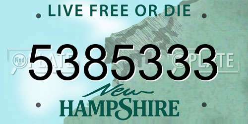 5385333 New Hampshire License Plate