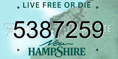 5387259 New Hampshire License Plate