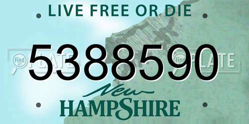 5388590 New Hampshire License Plate