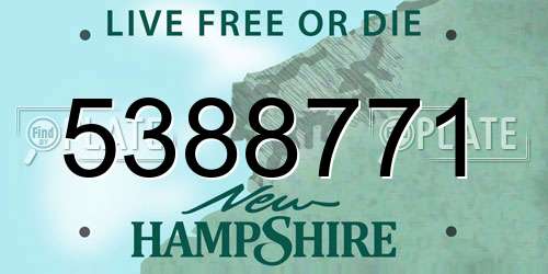 5388771 New Hampshire License Plate