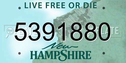 5391880 New Hampshire License Plate