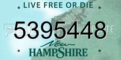 5395448 New Hampshire License Plate