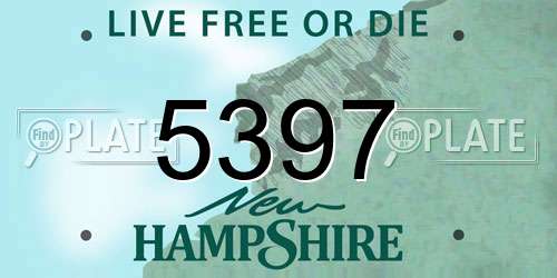 5397 New Hampshire License Plate