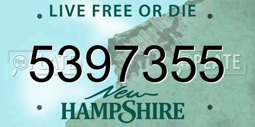5397355 New Hampshire License Plate