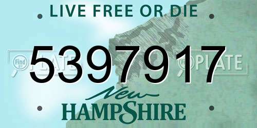 5397917 New Hampshire License Plate