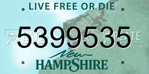 5399535 New Hampshire License Plate