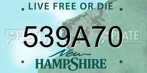 539A70 New Hampshire License Plate