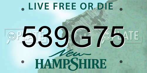 539G75 New Hampshire License Plate