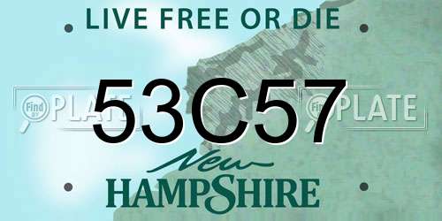 53C57 New Hampshire License Plate