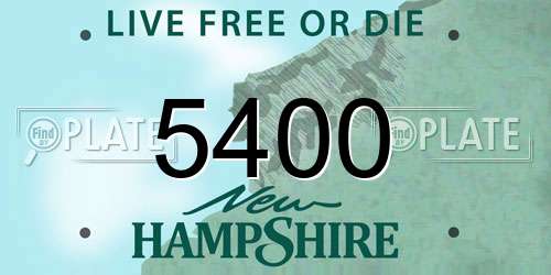 5400 New Hampshire License Plate