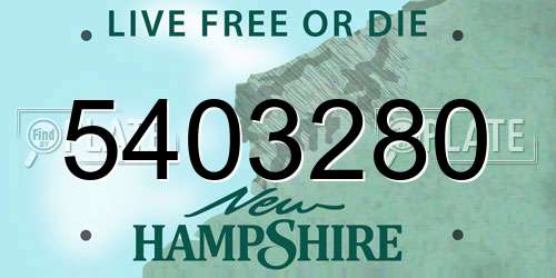 5403280 New Hampshire License Plate