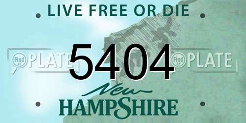 5404 New Hampshire License Plate