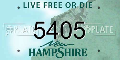 5405 New Hampshire License Plate