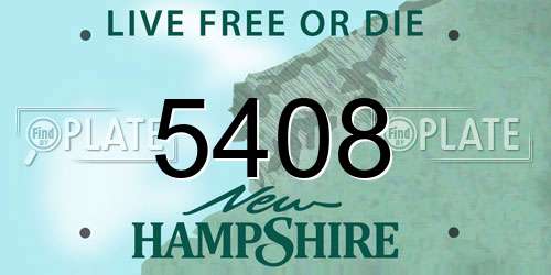 5408 New Hampshire License Plate