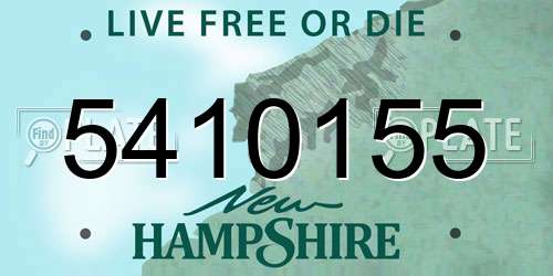 5410155 New Hampshire License Plate