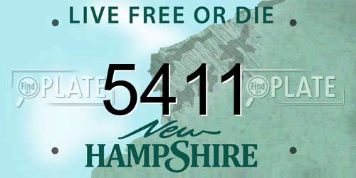 5411 New Hampshire License Plate