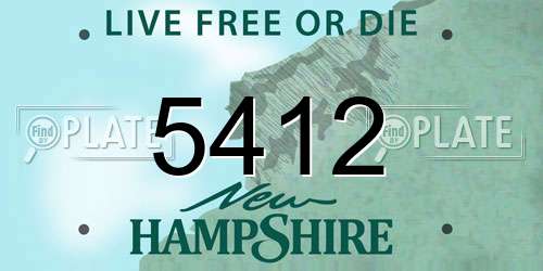 5412 New Hampshire License Plate