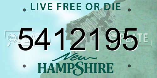 5412195 New Hampshire License Plate
