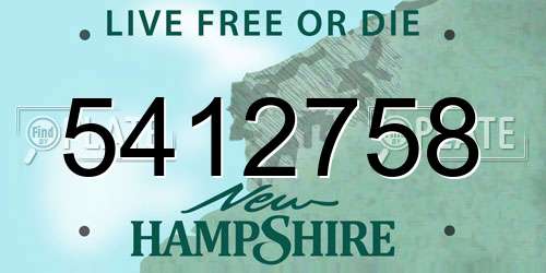 5412758 New Hampshire License Plate