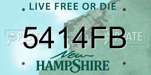 5414FB New Hampshire License Plate