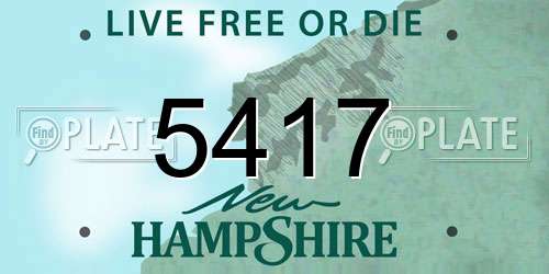 5417 New Hampshire License Plate