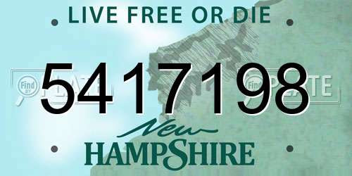 5417198 New Hampshire License Plate