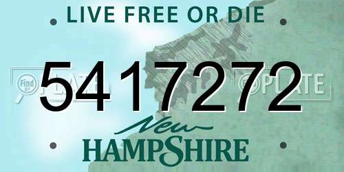 5417272 New Hampshire License Plate