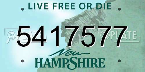 5417577 New Hampshire License Plate