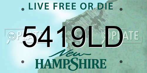 5419LD New Hampshire License Plate