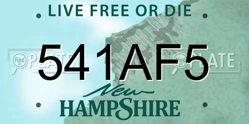 541AF5 New Hampshire License Plate