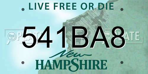 541BA8 New Hampshire License Plate