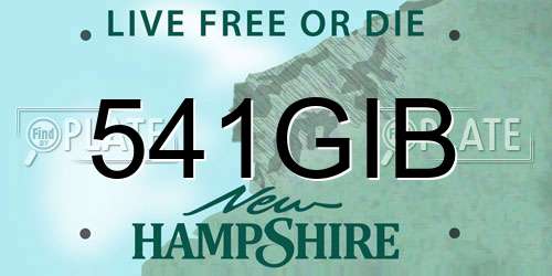 541GIB New Hampshire License Plate