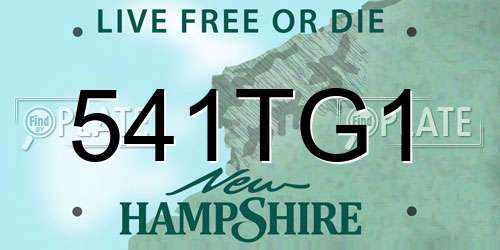 541TG1 New Hampshire License Plate