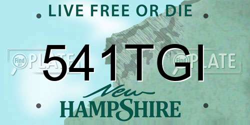 541TGI New Hampshire License Plate