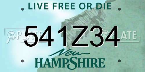 541Z34 New Hampshire License Plate