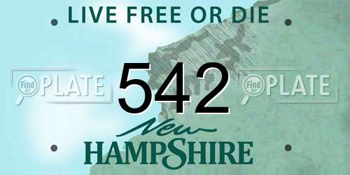 542 New Hampshire License Plate