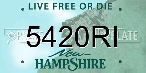5420RI New Hampshire License Plate
