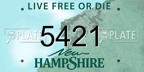 5421 New Hampshire License Plate