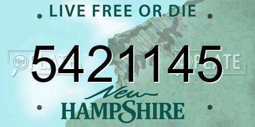 5421145 New Hampshire License Plate