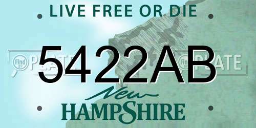 5422AB New Hampshire License Plate
