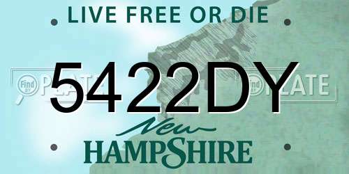 5422DY New Hampshire License Plate
