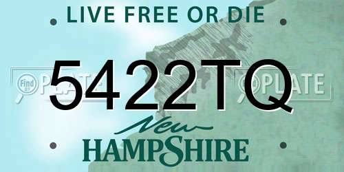 5422TQ New Hampshire License Plate