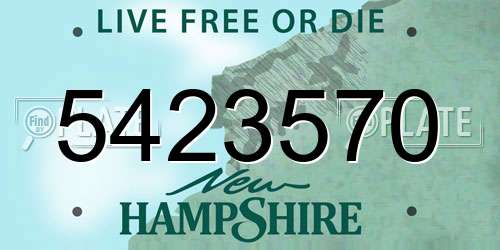5423570 New Hampshire License Plate