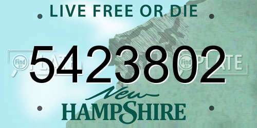 5423802 New Hampshire License Plate